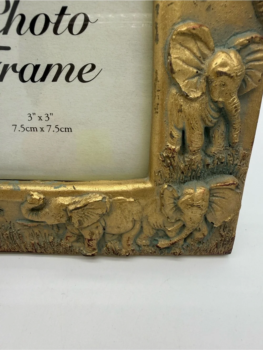Pier One Imports Antique Gold Elephant Jungle Picture Photo Frame Fits 3